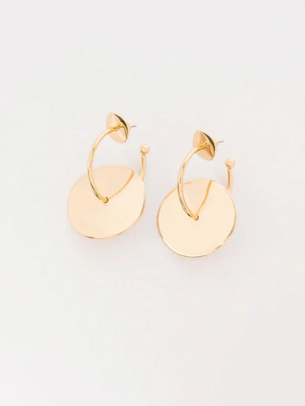 Hoop Disc Earrings